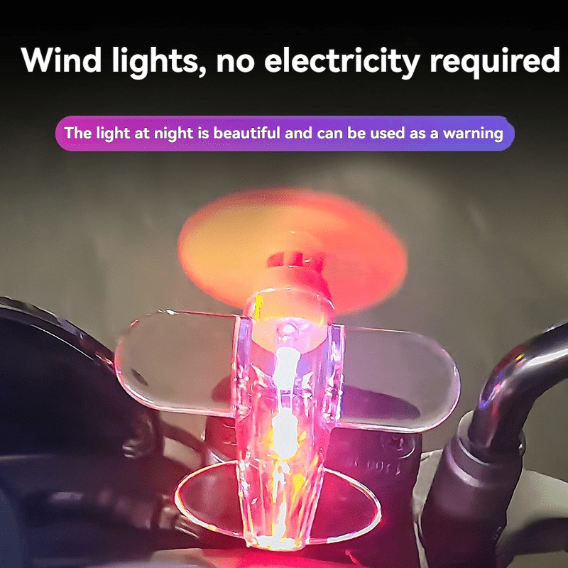 2pcs Wind-Driven Small Airplane Motorcycle Bicycle Ornament - No Batteries Needed, Wind-Powered Design with Rotating Propeller & Wind Turbine, Collectible Decorative Gift For Home, Office, Or Car Interior