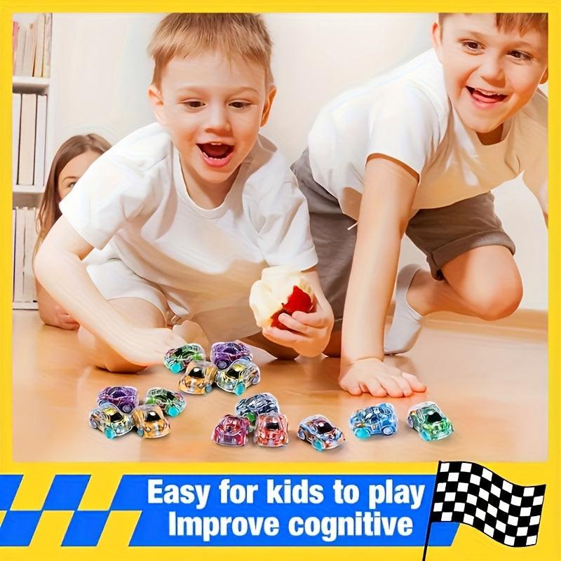 12pcs Miniature Car Set, Wind-Up Racing Toy Party Favors and Classroom Prizes, Suitable for Halloween and Christmas Kids' Gifts, Party Supplies, Micro Car Design, Dnd Miniature, Mini Toy, Miniature Figure, Weird Toy, Miniatur