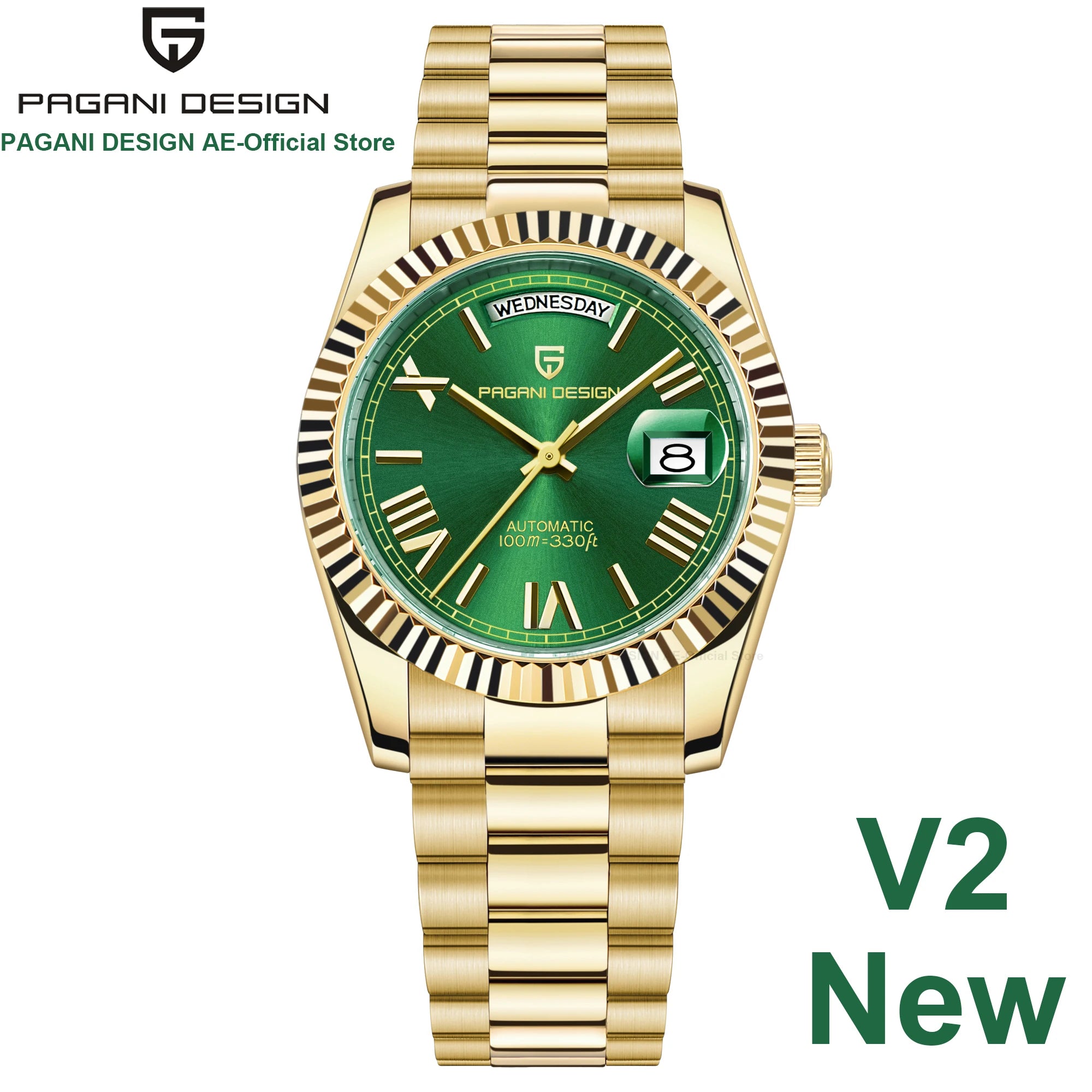 PAGANI DESIGN DD36 Gold Green V2 Men's Mechanical Watches Luxury Automatic Watch For Men 2023 New AR Sapphire glass Wrist watch