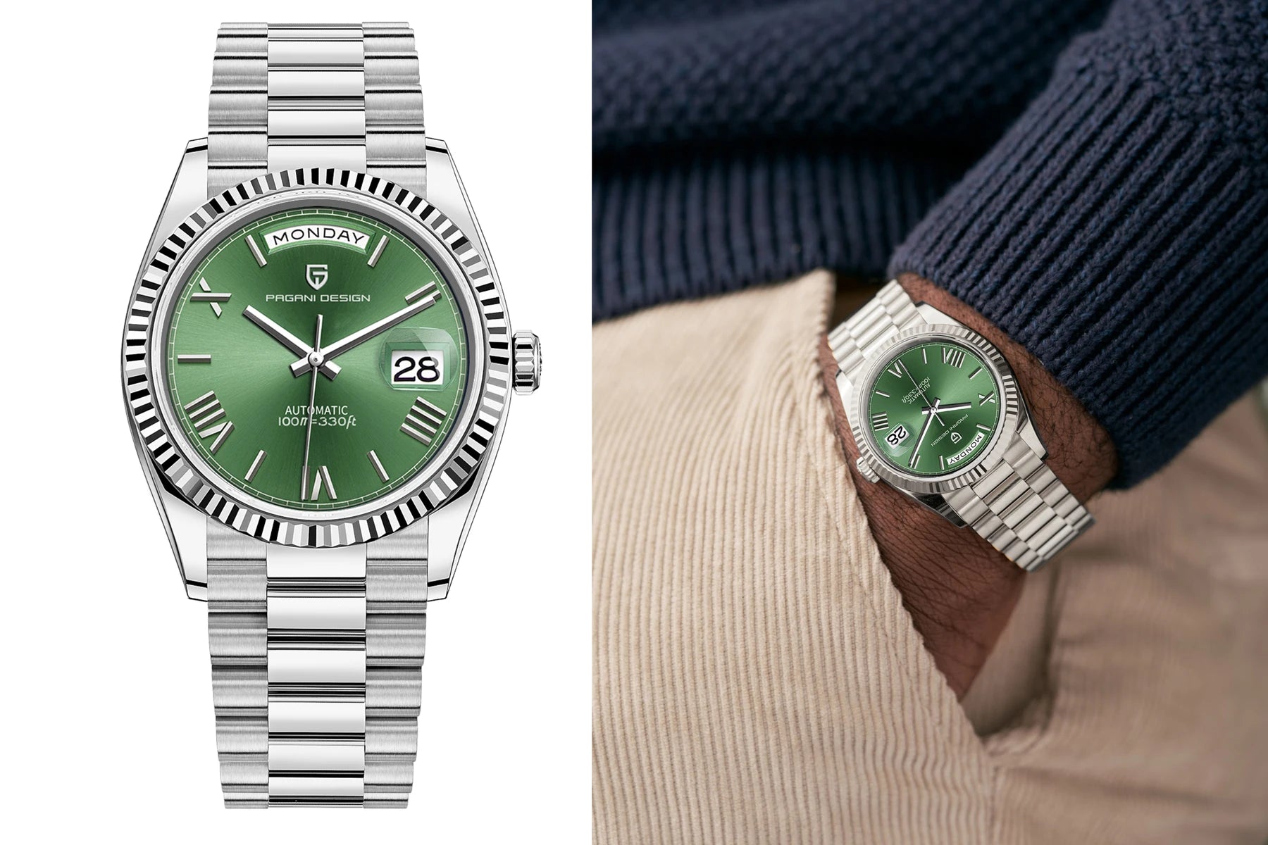 PAGANI DESIGN DD36 Gold Green V2 Men's Mechanical Watches Luxury Automatic Watch For Men 2023 New AR Sapphire glass Wrist watch