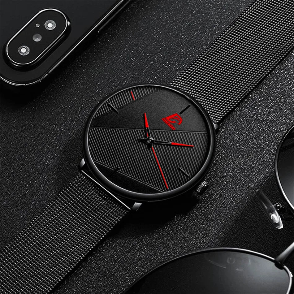 reloj hombre Watches Mens Minimalist Men's Fashion Ultra-thin Watch Simple Men Business Quartz Wristwatch relogio masculino