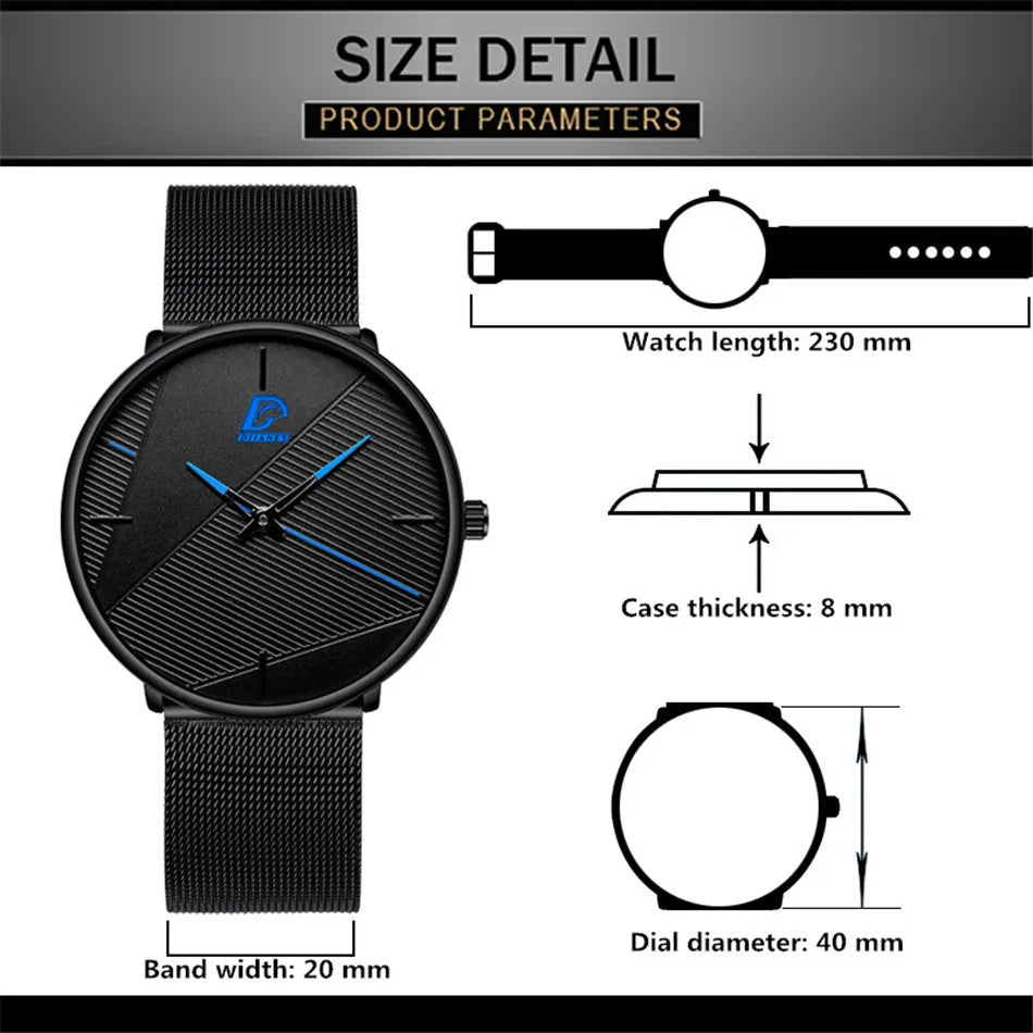 reloj hombre Watches Mens Minimalist Men's Fashion Ultra-thin Watch Simple Men Business Quartz Wristwatch relogio masculino
