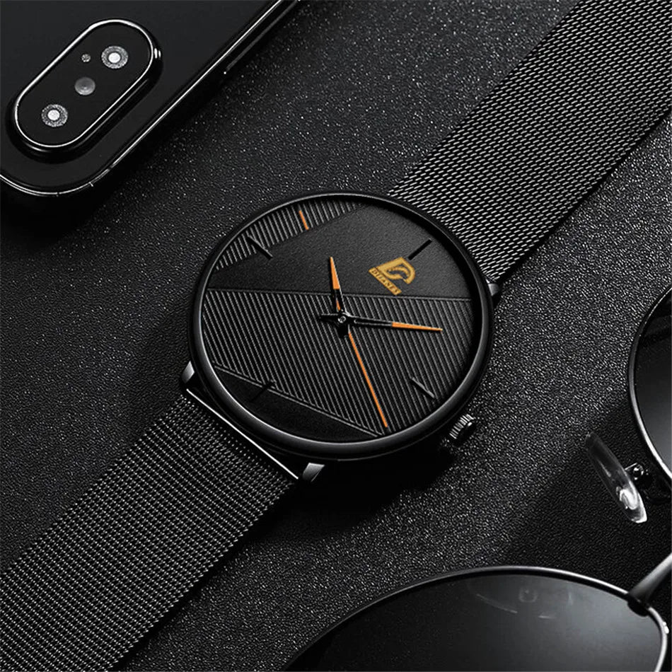 reloj hombre Watches Mens Minimalist Men's Fashion Ultra-thin Watch Simple Men Business Quartz Wristwatch relogio masculino
