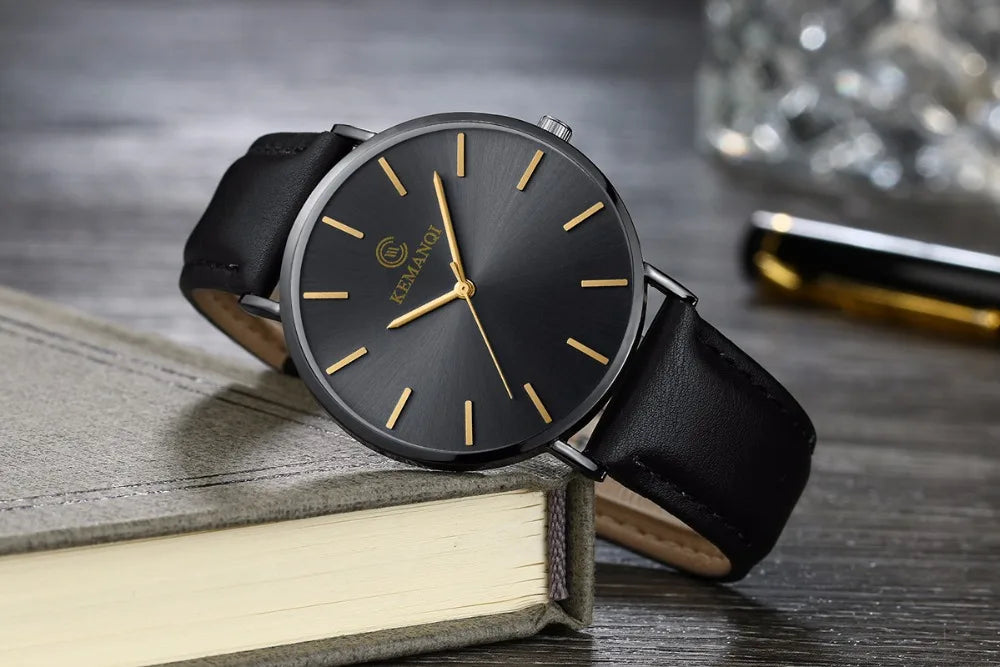 2025 Luxury Business Men Watches Men Gold Watch Ultra Thin Mens Watches Leather Quartz Watch Man Wristwatch horloge mannen