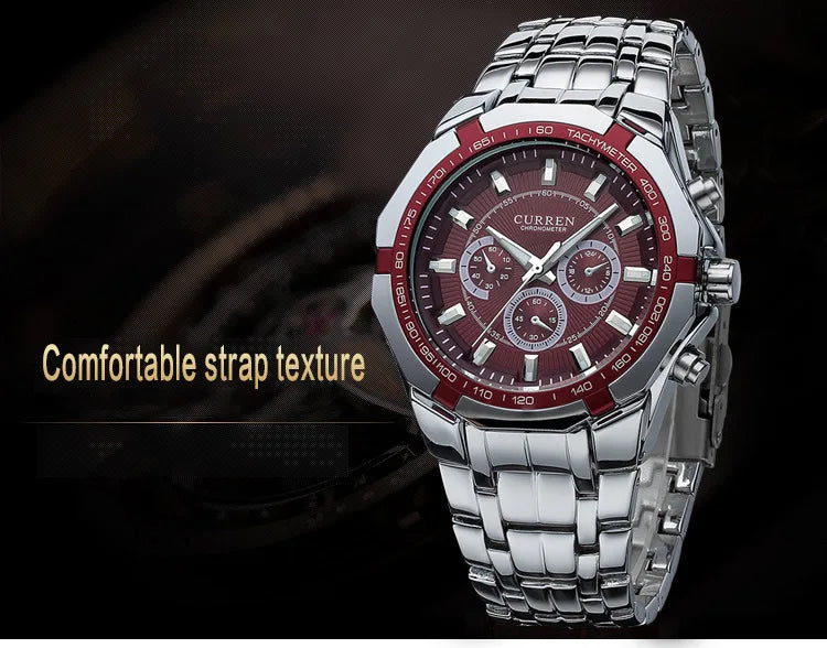CURREN Men Luxury Brand Military Sport Mens Watches Full Steel Quartz Clock Men's Waterproof Business Watch relogio masculino
