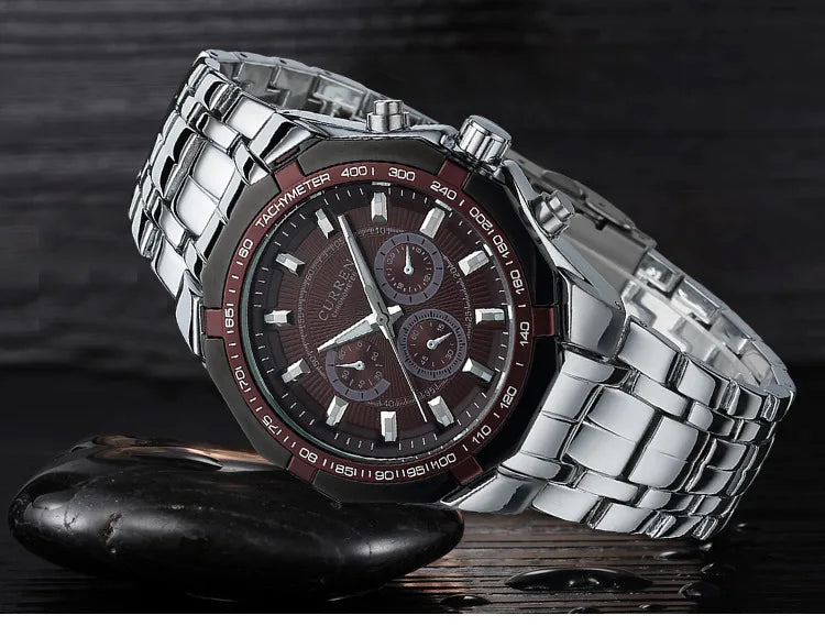 CURREN Men Luxury Brand Military Sport Mens Watches Full Steel Quartz Clock Men's Waterproof Business Watch relogio masculino