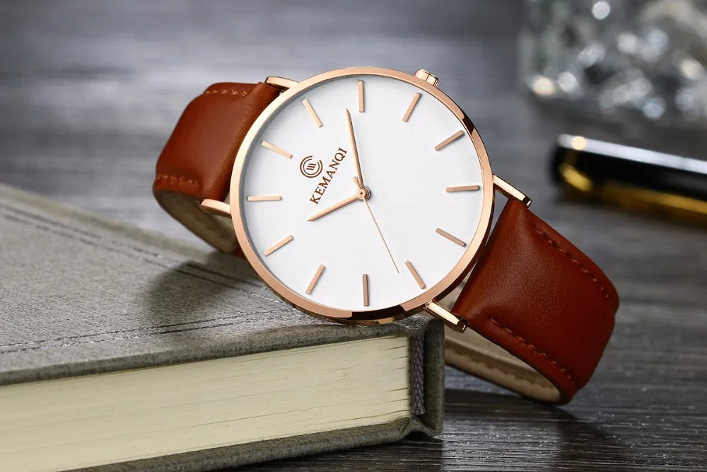 2025 Luxury Business Men Watches Men Gold Watch Ultra Thin Mens Watches Leather Quartz Watch Man Wristwatch horloge mannen