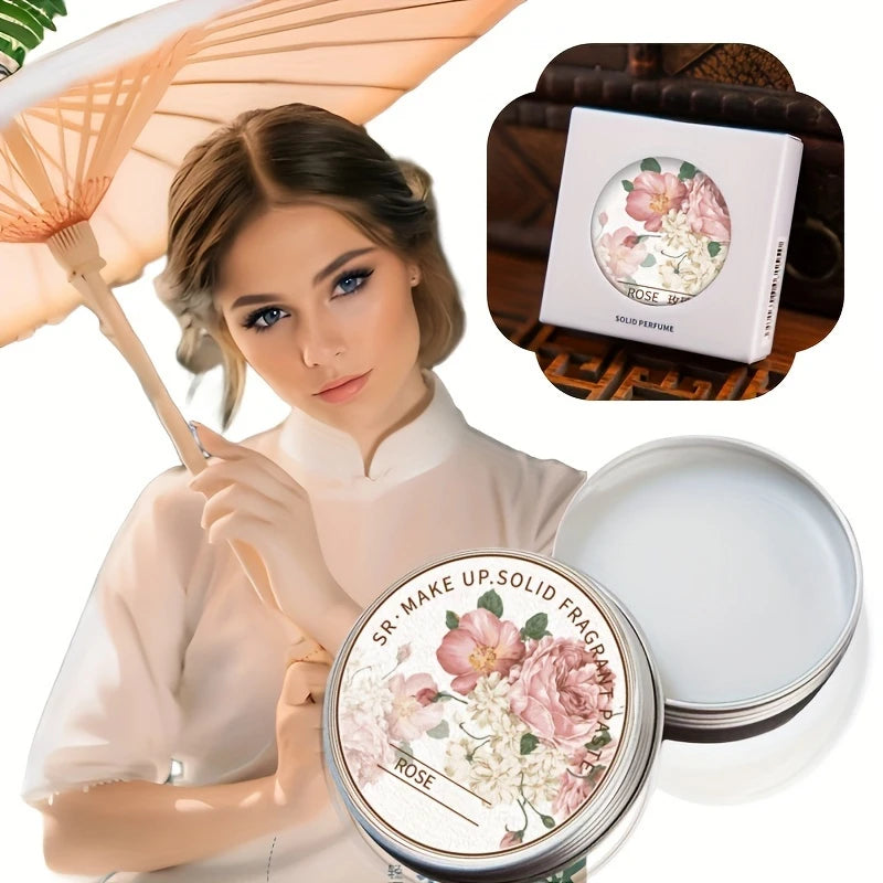 Women's Portable Solid Perfume Balm 15g,Rose, Peony,for Lotus,Lavender Scents-Fresh floral Lasting Fragrance for Dating & Daily