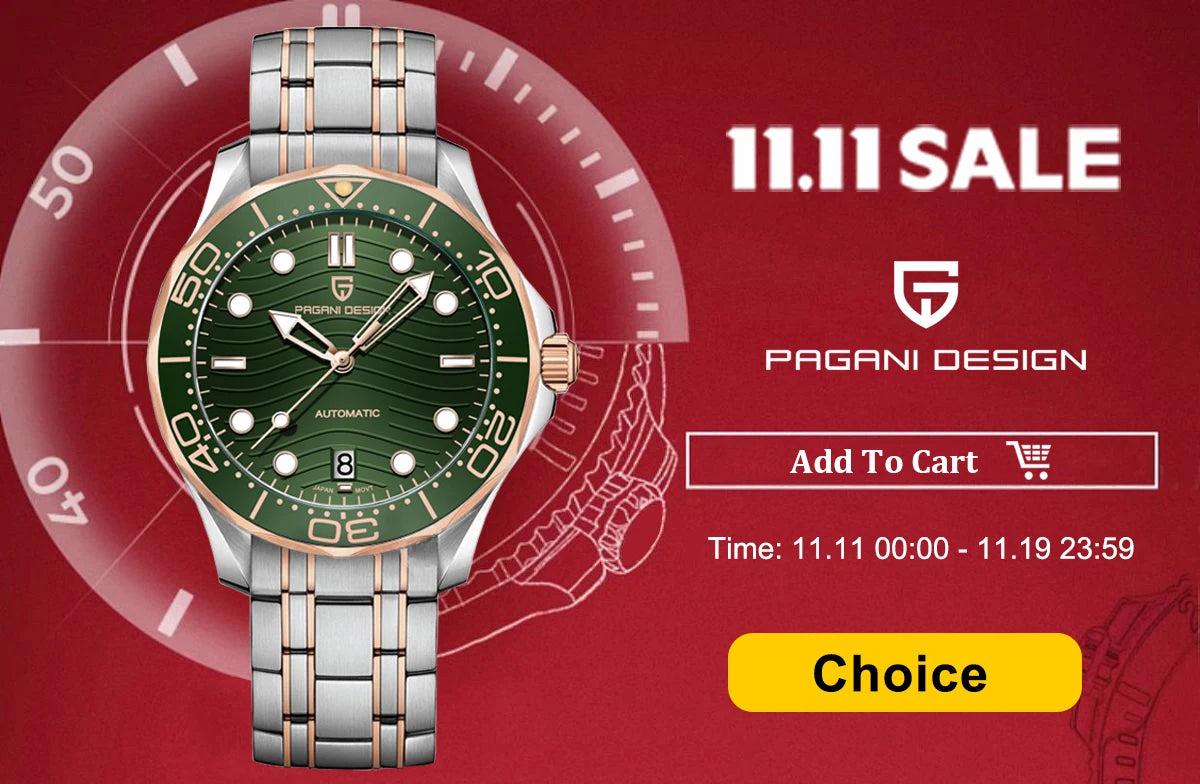 PAGANI DESIGN DD40 Gold Men's Watches Luxury Automatic Watch Fo Men Mechanical Wristwatch AR Sapphire Sports Date Man Gift Clock