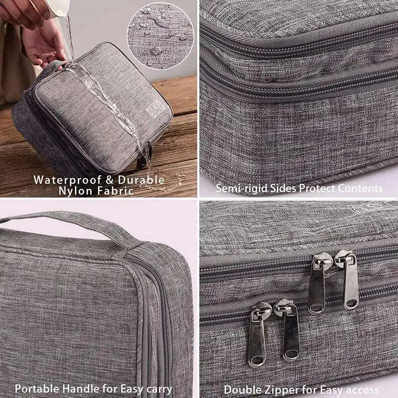 Rolling Zippered Organizer Bag - Durable, Large Capacity with Telescoping Handle & Smooth Wheels, Ideal for Cables & More
