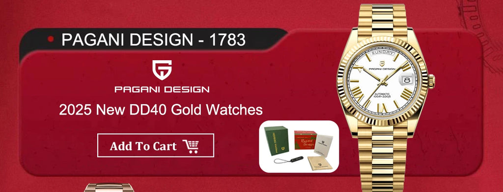 PAGANI DESIGN DD40 Gold Men's Watches Luxury Automatic Watch Fo Men Mechanical Wristwatch AR Sapphire Sports Date Man Gift Clock