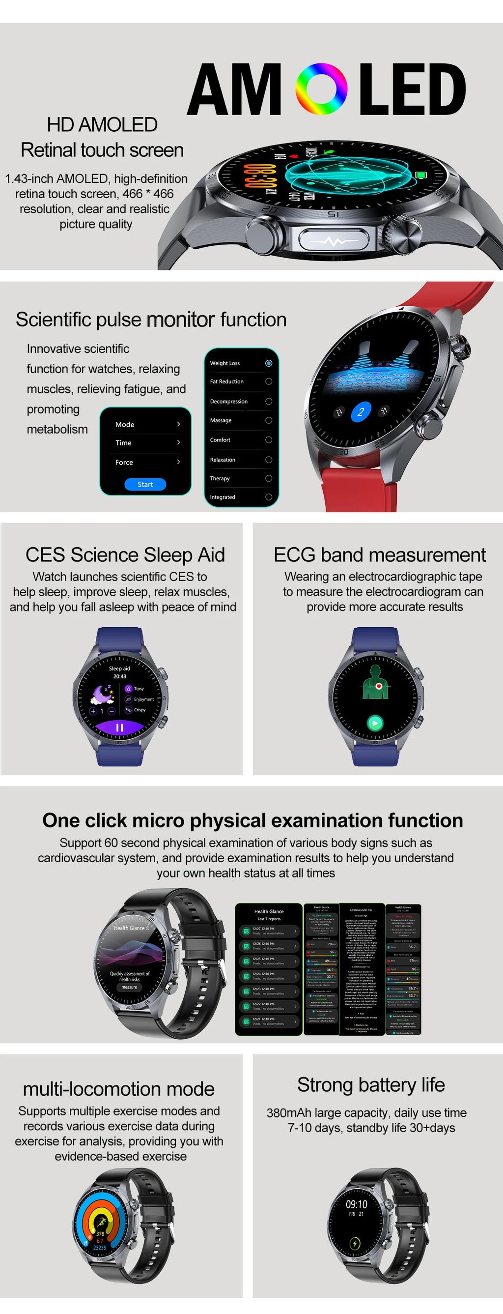 2025 Laser Pulse Uric Acid Blood Fat Nursing Smart Watch Men Body Fat Blood pressure ECG+PPG Sleep aid For Xiaomi Health Watch
