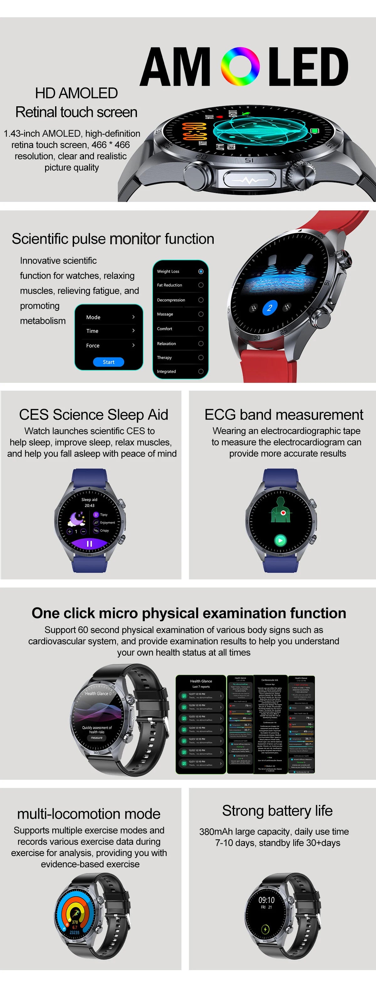 2025 Laser Pulse Uric Acid Blood Fat Nursing Smart Watch Men Body Fat Blood pressure ECG+PPG Sleep aid For Xiaomi Health Watch