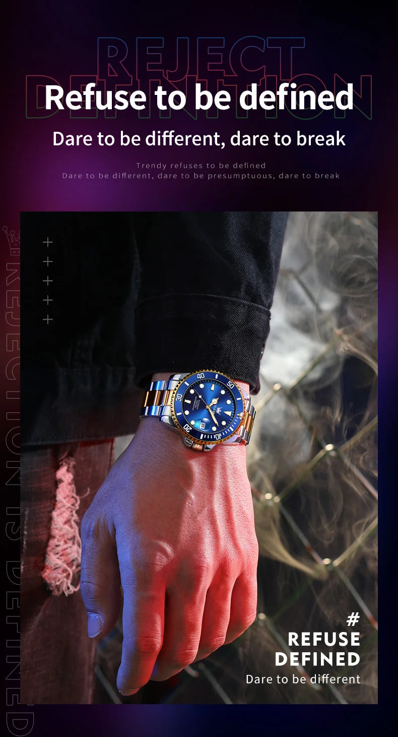 OLEVS 6650 Men Watch Top Original Luxury Automatic Mechanical Watch HD Rotating bezel Diving Watch Hot selling Brand Men Watch