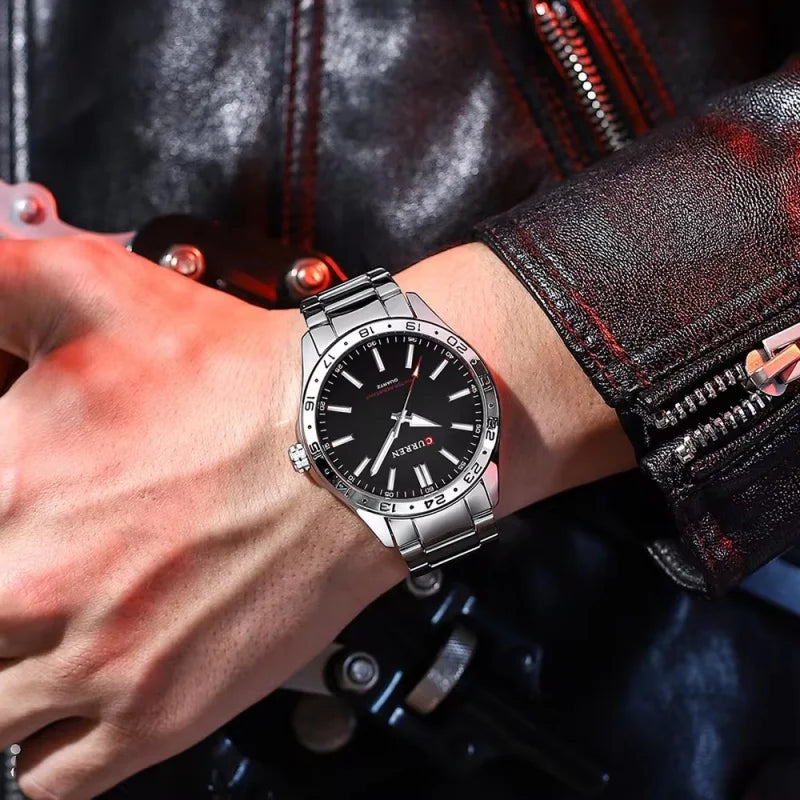 CURREN 8452 Brand Quartz Watches for Men Elegant Simple Luminous Dial Waterproof Stainless Steel Strap Business Men's Wristwatch