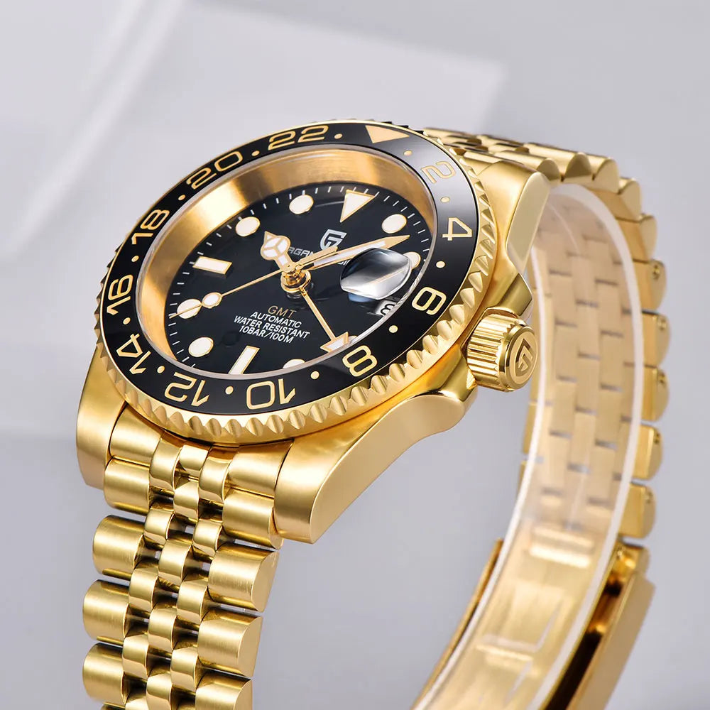 PAGANI DESIGN Men Watch GMT40mm Mechanical Watch Top Brand Sapphire Glass Stainless Steel Waterproof Clock RelogioMasculino gift