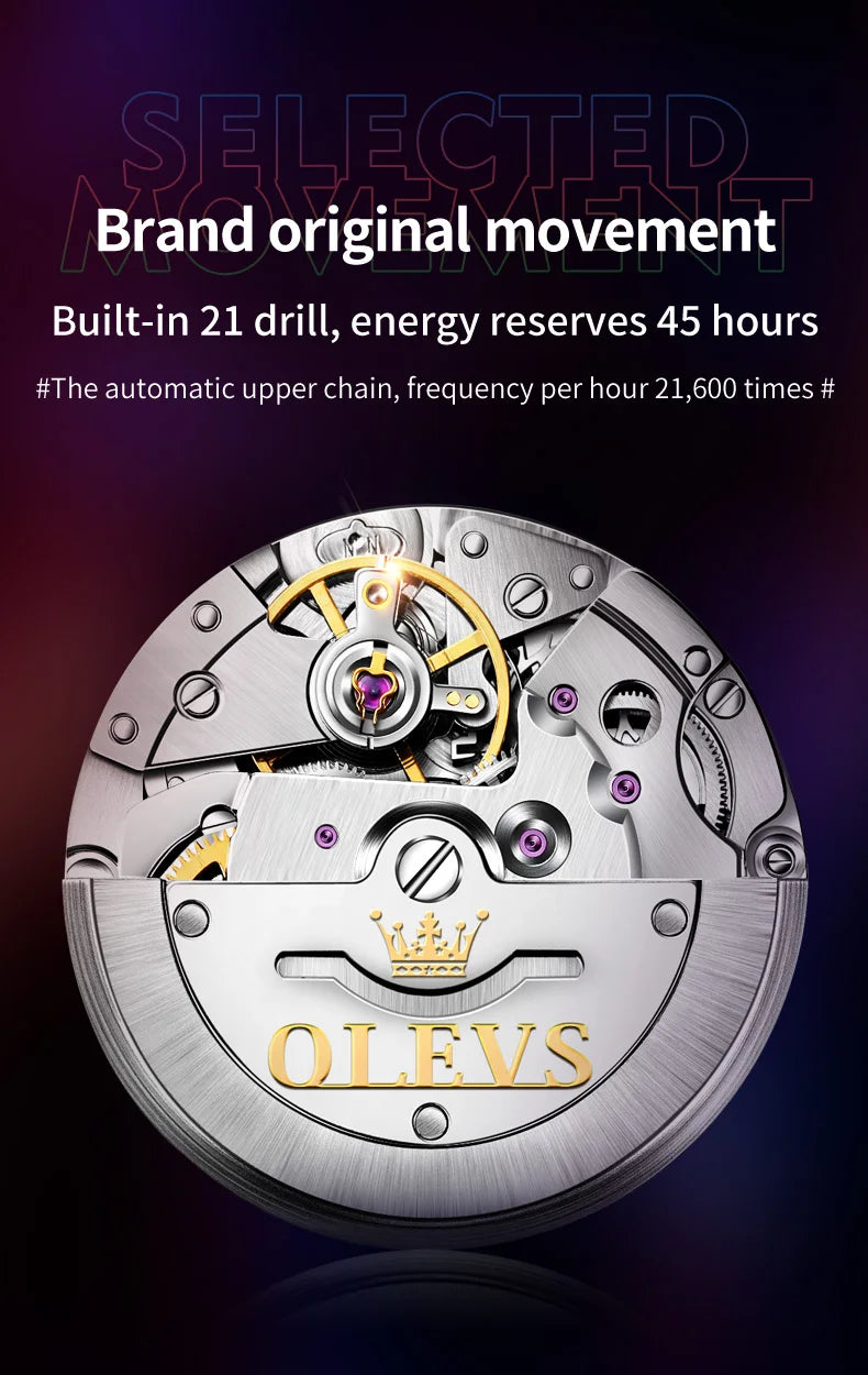 OLEVS 6650 Men Watch Top Original Luxury Automatic Mechanical Watch HD Rotating bezel Diving Watch Hot selling Brand Men Watch