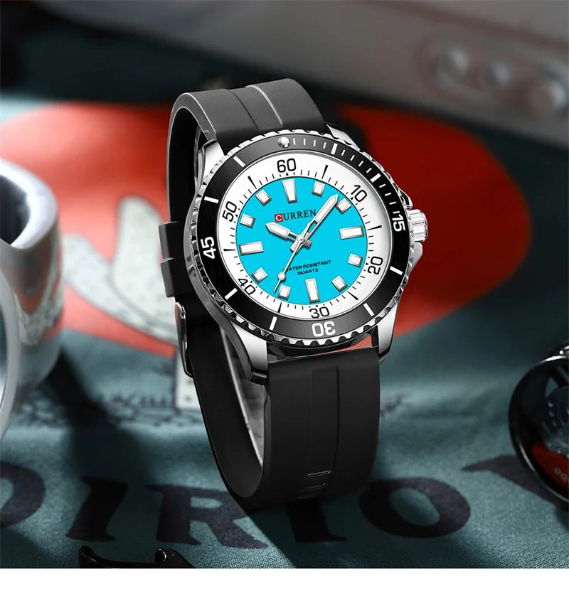 Curren 8448 Male reloj hombre lujo alta gama quartz Wristwatch Sport Waterproof Simple Men's Watch Luminous часы мужские