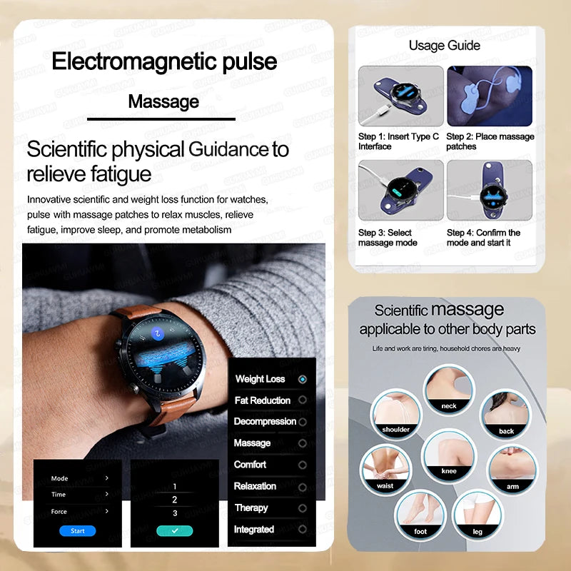 2025 Laser Pulse Uric Acid Blood Fat Nursing Smart Watch Men Body Fat Blood pressure ECG+PPG Sleep aid For Xiaomi Health Watch