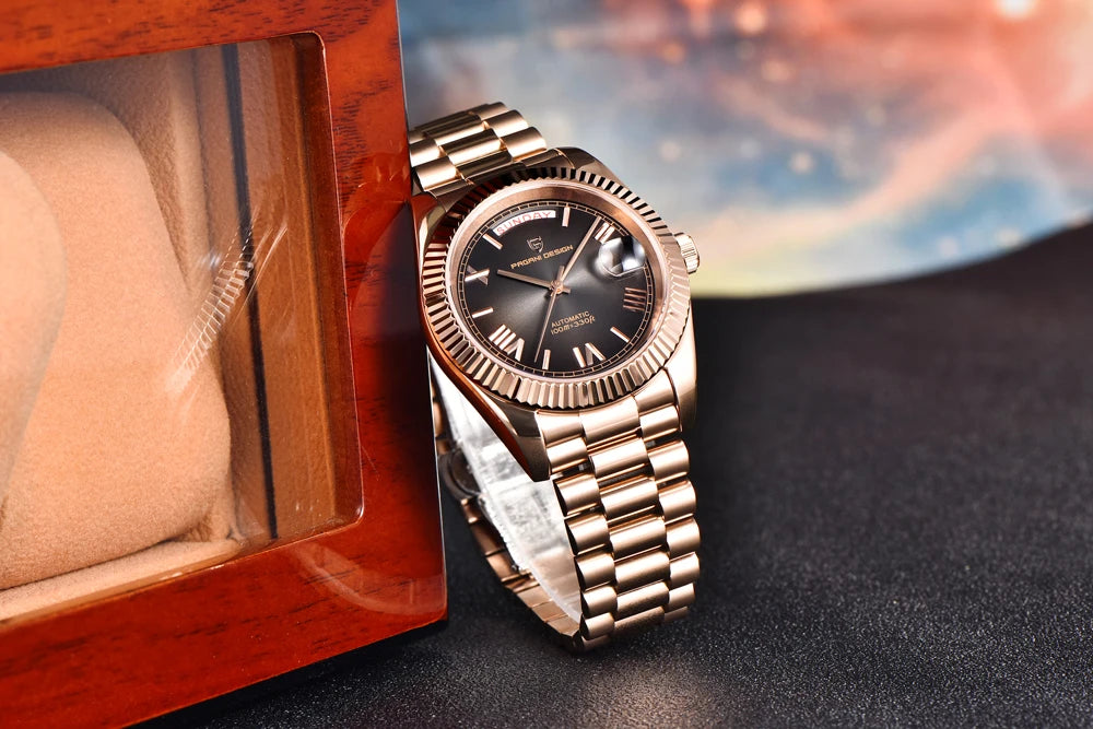 PAGANI DESIGN DD40 Gold Men's Watches Luxury Automatic Watch Fo Men Mechanical Wristwatch AR Sapphire Sports Date Man Gift Clock