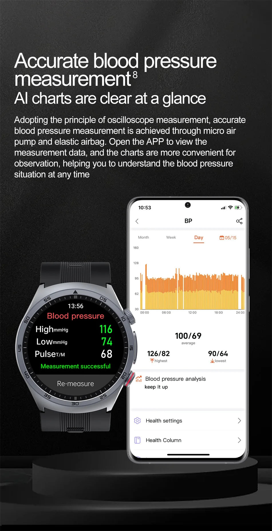 New AI Diagosis ECG Health Smart Watch Men Blood Pressure Lipid Uric Acid NFC Air Pump Airbag Health Smartwatches For men Women