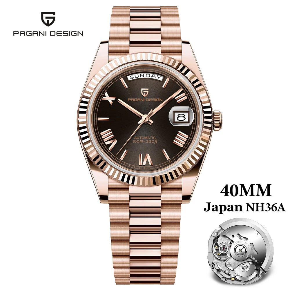 PAGANI DESIGN DD40 Gold Men's Watches Luxury Automatic Watch Fo Men Mechanical Wristwatch AR Sapphire Sports Date Man Gift Clock