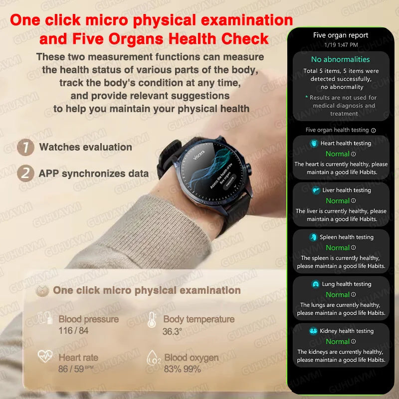 2025 Laser Pulse Uric Acid Blood Fat Nursing Smart Watch Men Body Fat Blood pressure ECG+PPG Sleep aid For Xiaomi Health Watch