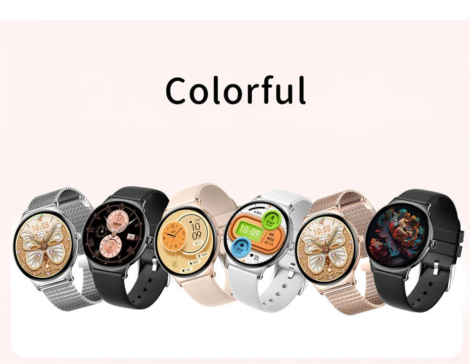 For Huawei New Ultra Slim AMOLED Smart Watch Women Screen Always Display Time Heart Rate BT Calling High-end Fashion Smartwatch