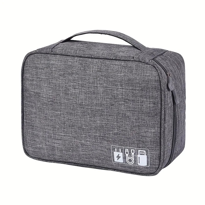Rolling Zippered Organizer Bag - Durable, Large Capacity with Telescoping Handle & Smooth Wheels, Ideal for Cables & More