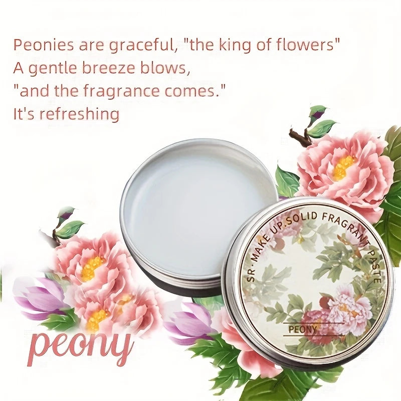 Women's Portable Solid Perfume Balm 15g,Rose, Peony,for Lotus,Lavender Scents-Fresh floral Lasting Fragrance for Dating & Daily