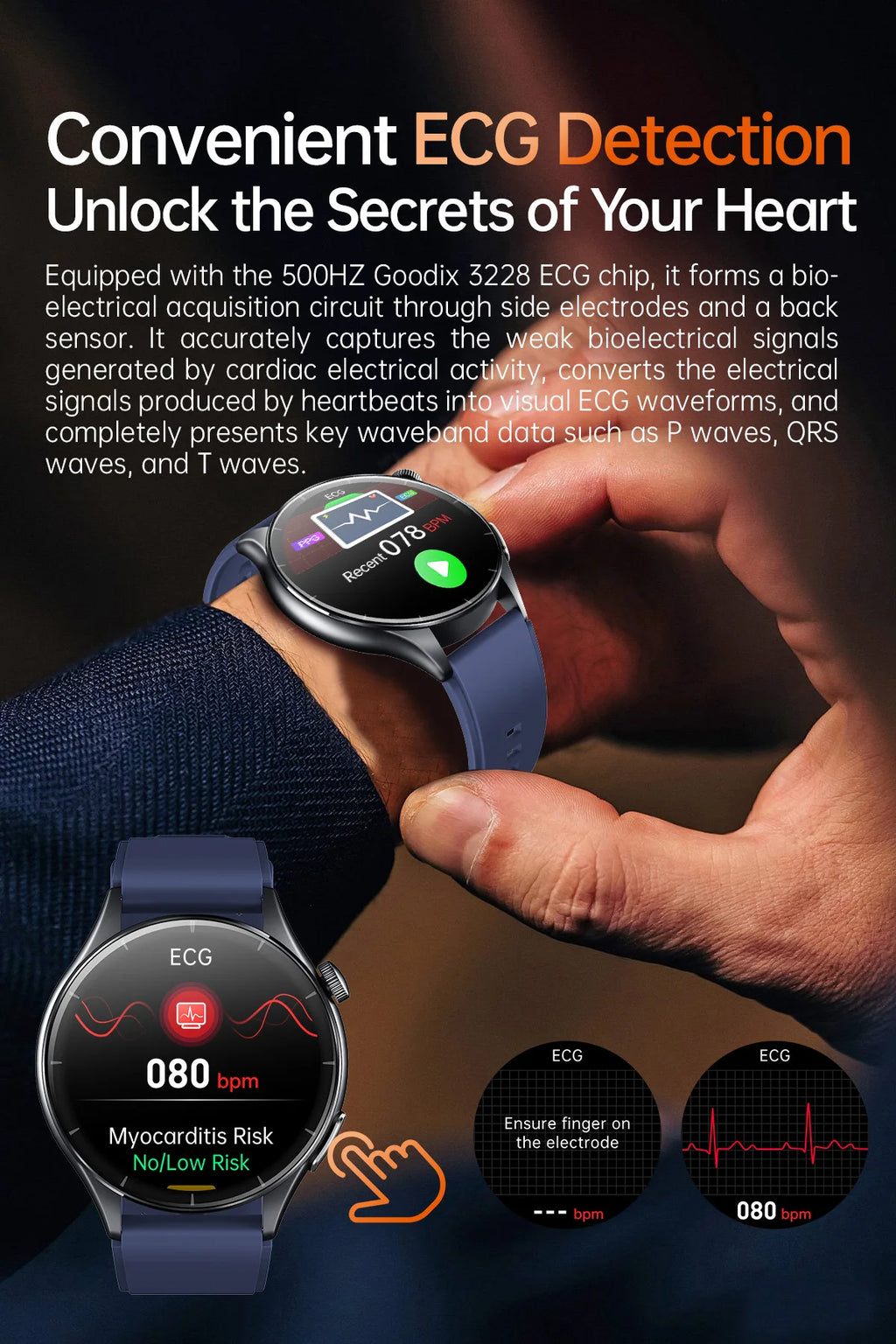 2025 New ECG+PPG Health Diagnosis Smartwatches Men Women Clock Uric Acid Lipid BP Heart rate Tracker NFC Sports Smart Watch IOS