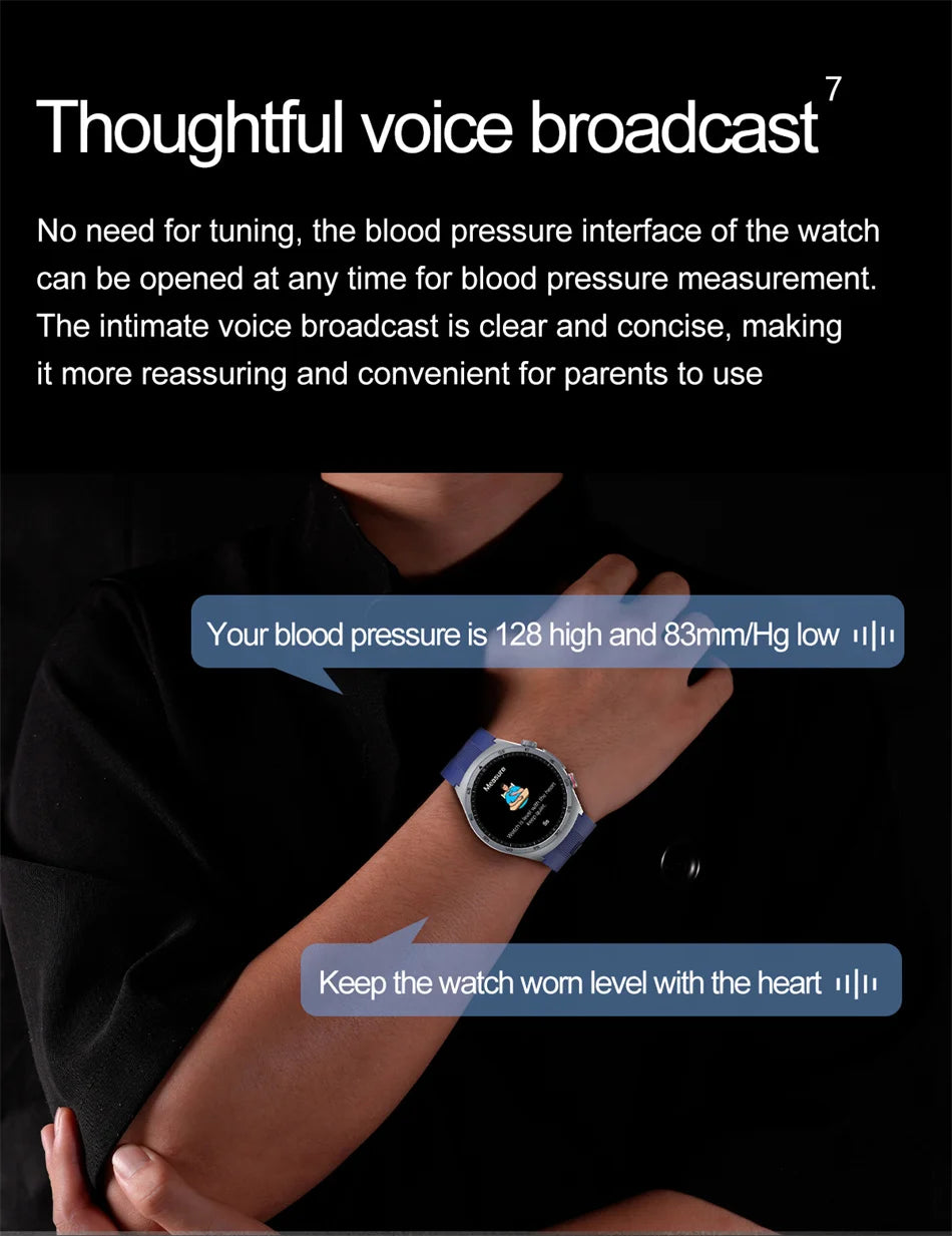 New AI Diagosis ECG Health Smart Watch Men Blood Pressure Lipid Uric Acid NFC Air Pump Airbag Health Smartwatches For men Women