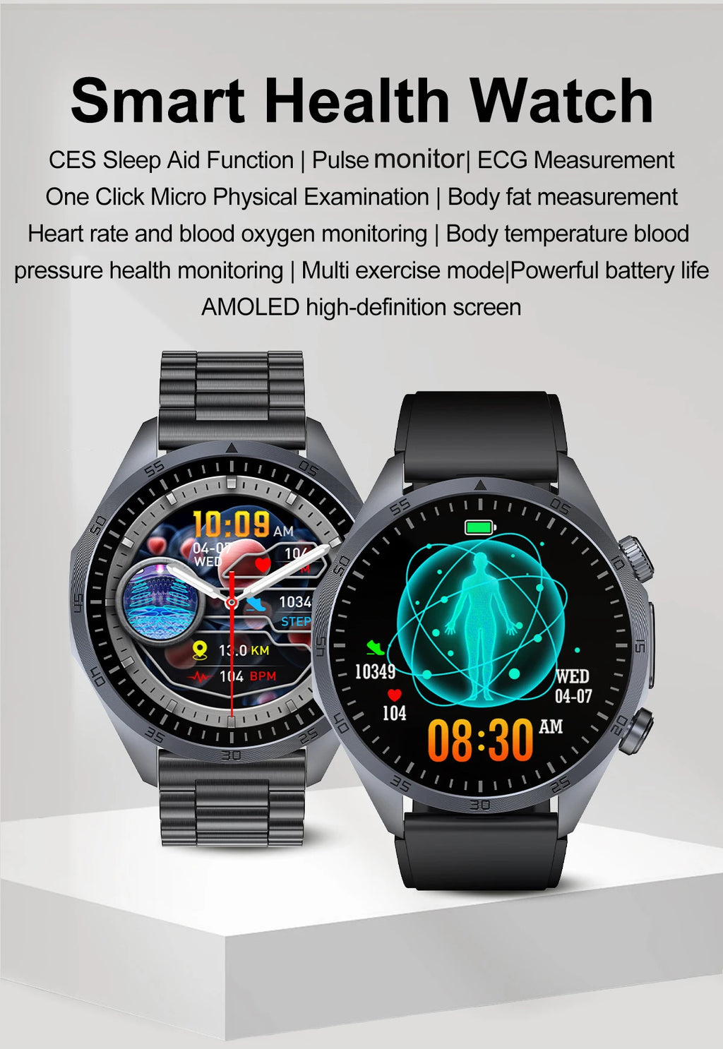 2025 Laser Pulse Uric Acid Blood Fat Nursing Smart Watch Men Body Fat Blood pressure ECG+PPG Sleep aid For Xiaomi Health Watch