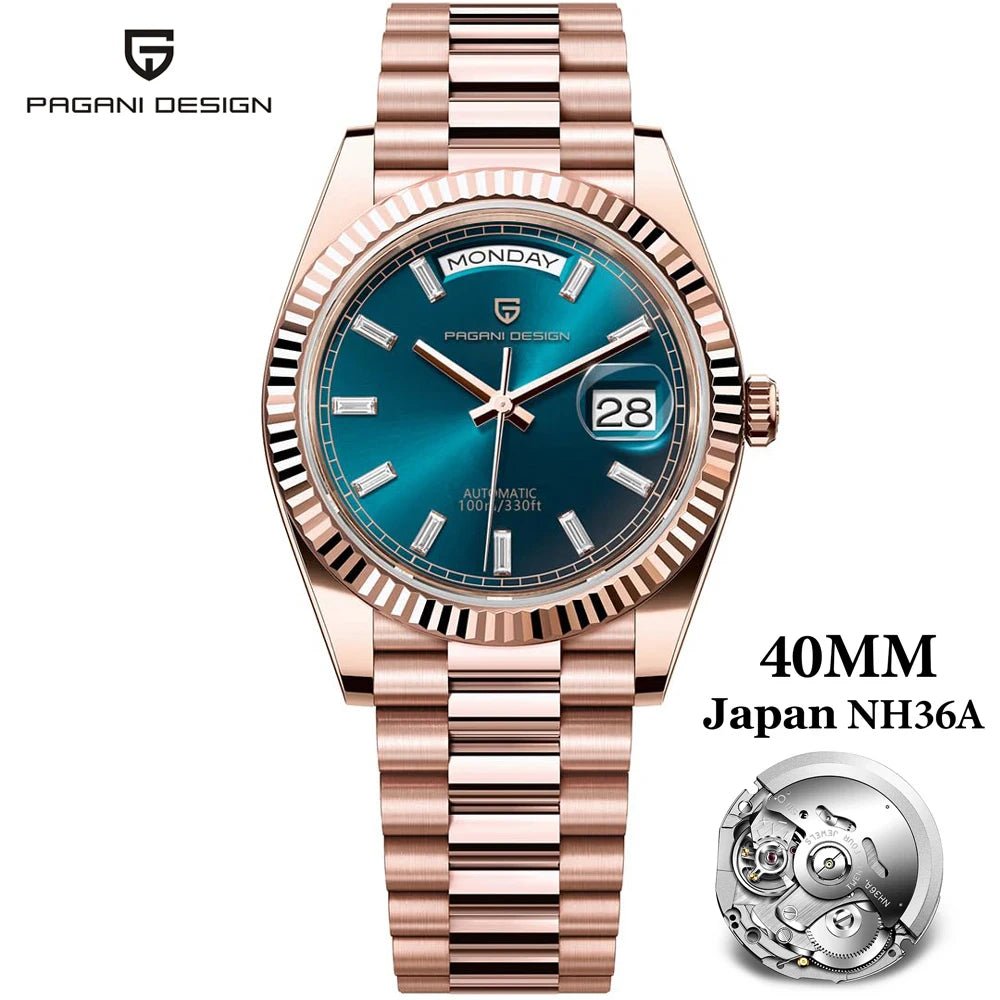 PAGANI DESIGN DD40 Gold Men's Watches Luxury Automatic Watch Fo Men Mechanical Wristwatch AR Sapphire Sports Date Man Gift Clock