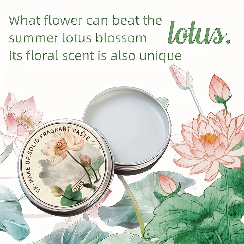 Women's Portable Solid Perfume Balm 15g,Rose, Peony,for Lotus,Lavender Scents-Fresh floral Lasting Fragrance for Dating & Daily