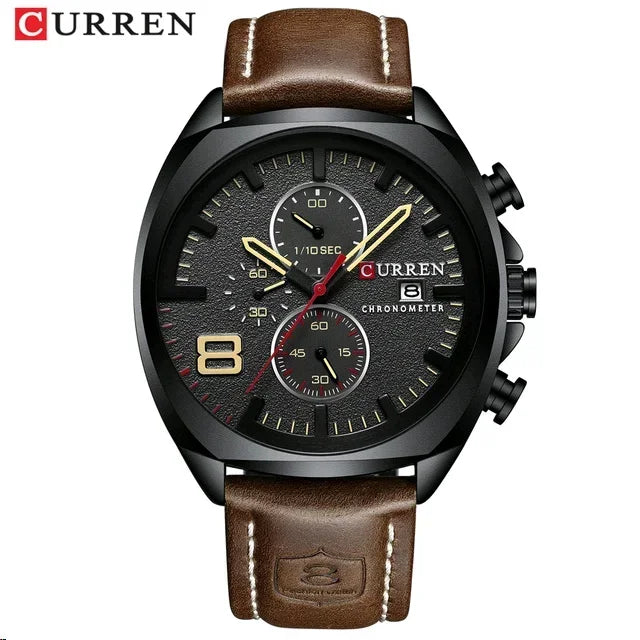 CURREN 8324 Fashion Casual Leather Men Watches Luxury Sport Military Waterproof Quartz Watch Mens Clock Clock