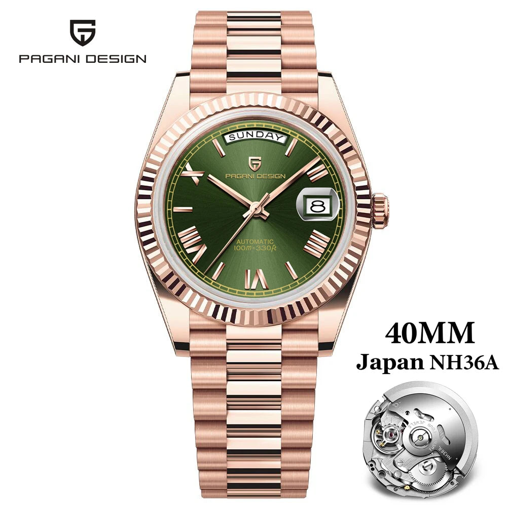 PAGANI DESIGN DD40 Gold Men's Watches Luxury Automatic Watch Fo Men Mechanical Wristwatch AR Sapphire Sports Date Man Gift Clock