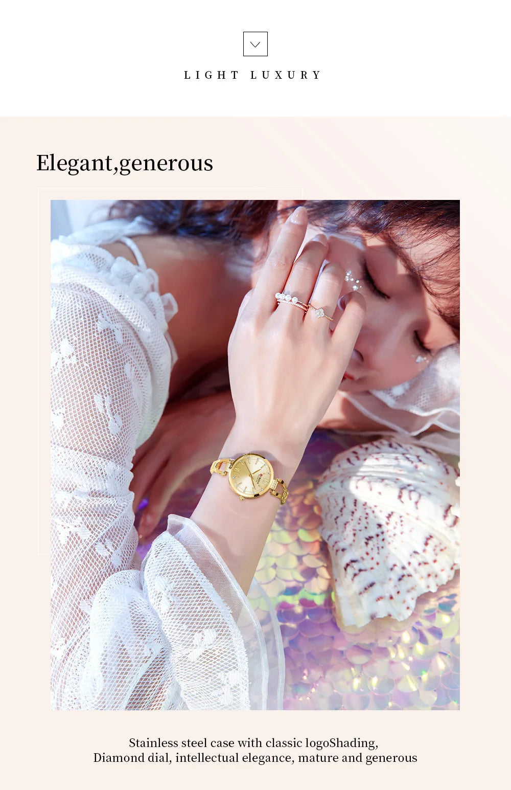 CURREN 9092 Elegant Ladies Quartz Watch Classic Fashion Women Clock Waterproof Stainless Steel Business Casual Women's Watches