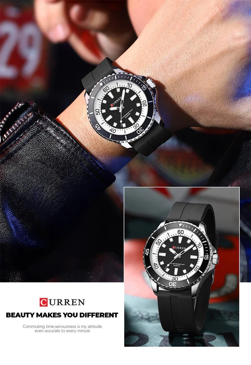 Curren 8448 Male reloj hombre lujo alta gama quartz Wristwatch Sport Waterproof Simple Men's Watch Luminous часы мужские