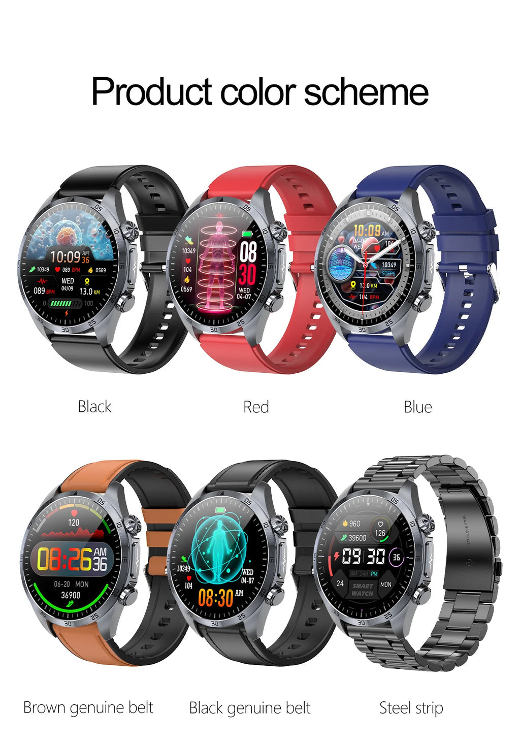 2025 Laser Pulse Uric Acid Blood Fat Nursing Smart Watch Men Body Fat Blood pressure ECG+PPG Sleep aid For Xiaomi Health Watch