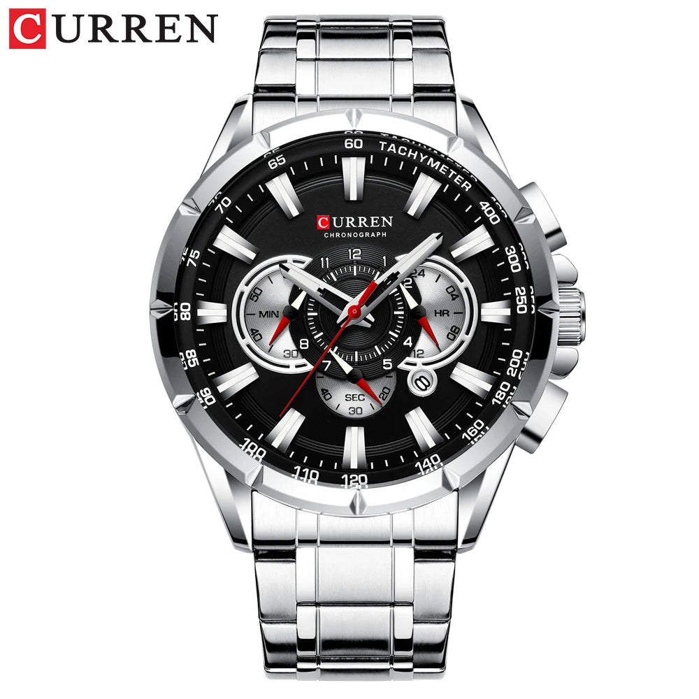 Curren 8363 Men Watch Business Casual Fashion Wristwatch 6-Hand Chronograph Quartz Luxury Relogio Masculino