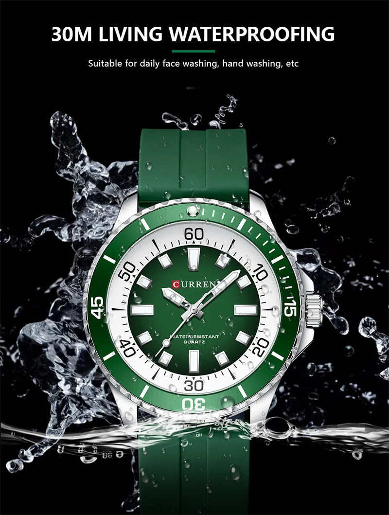 Curren 8448 Male reloj hombre lujo alta gama quartz Wristwatch Sport Waterproof Simple Men's Watch Luminous часы мужские