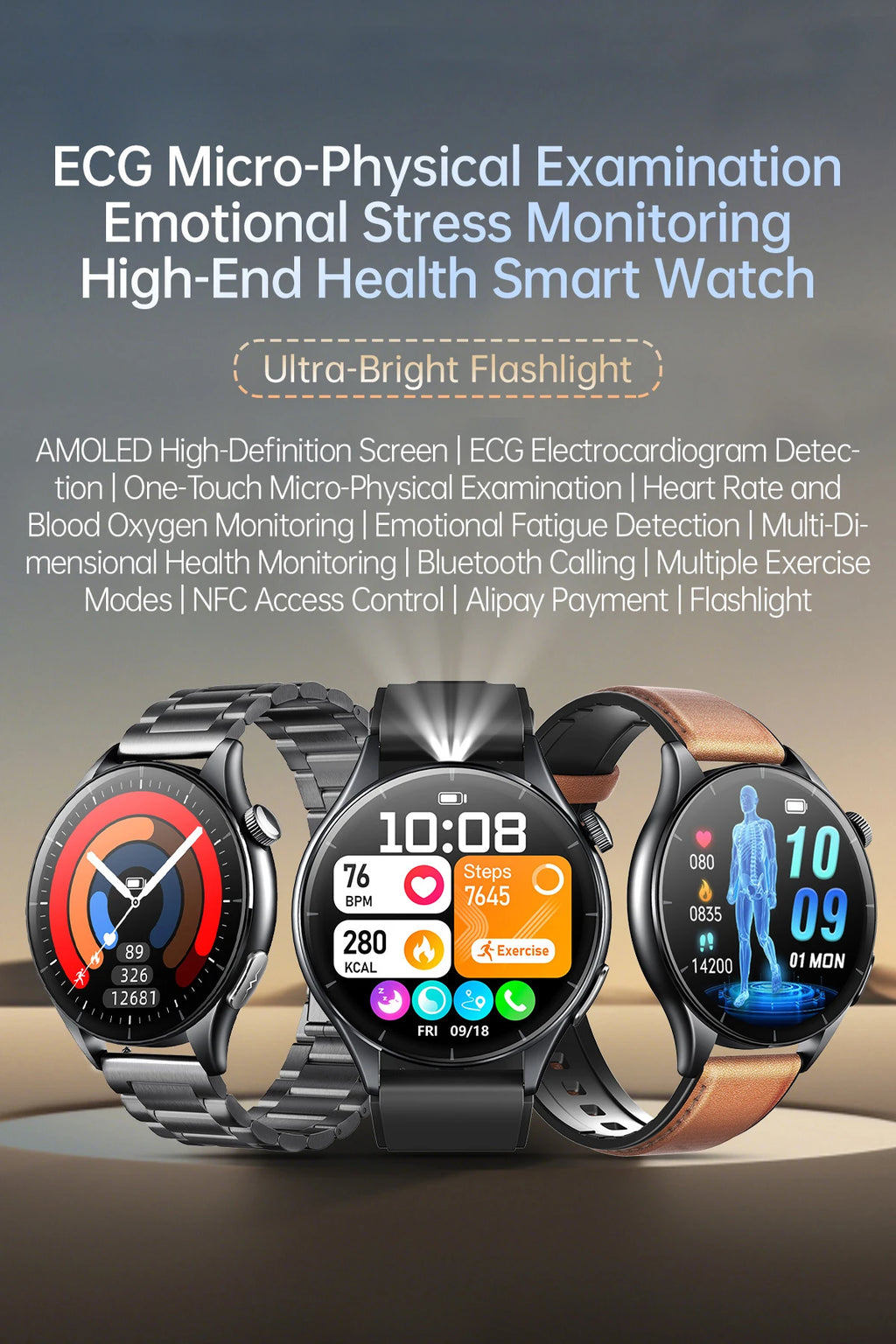 2025 New ECG+PPG Health Diagnosis Smartwatches Men Women Clock Uric Acid Lipid BP Heart rate Tracker NFC Sports Smart Watch IOS