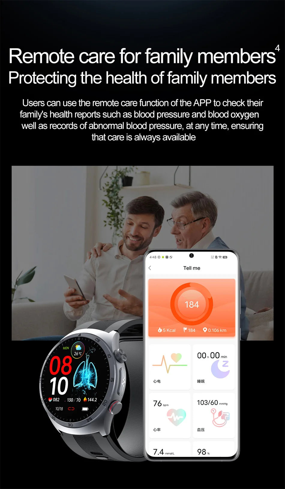 New AI Diagosis ECG Health Smart Watch Men Blood Pressure Lipid Uric Acid NFC Air Pump Airbag Health Smartwatches For men Women