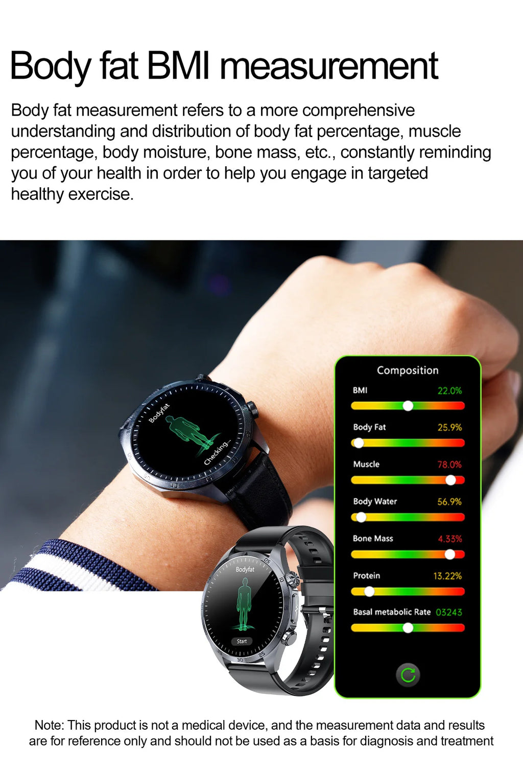 2025 Laser Pulse Uric Acid Blood Fat Nursing Smart Watch Men Body Fat Blood pressure ECG+PPG Sleep aid For Xiaomi Health Watch