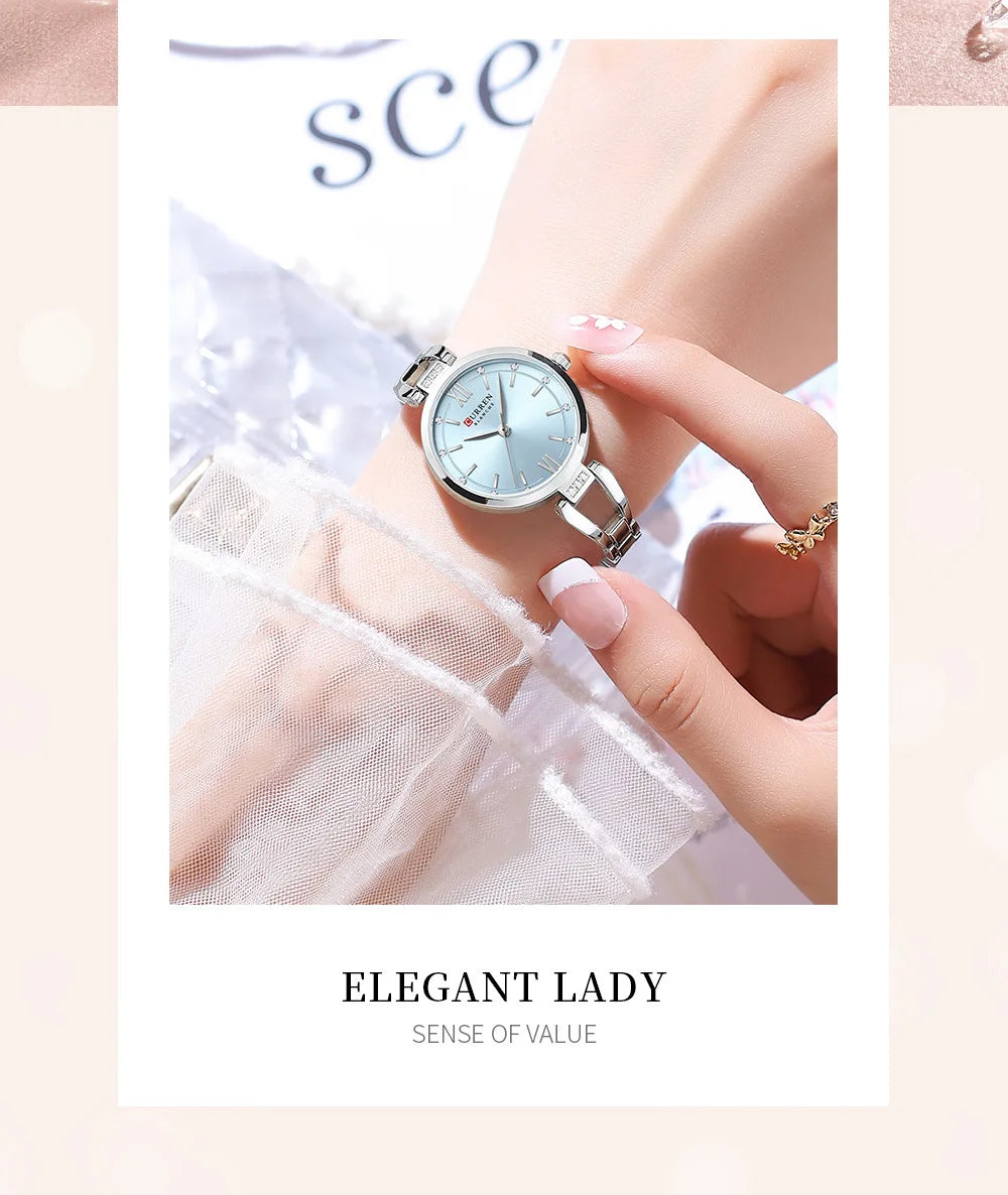 CURREN 9092 Elegant Ladies Quartz Watch Classic Fashion Women Clock Waterproof Stainless Steel Business Casual Women's Watches