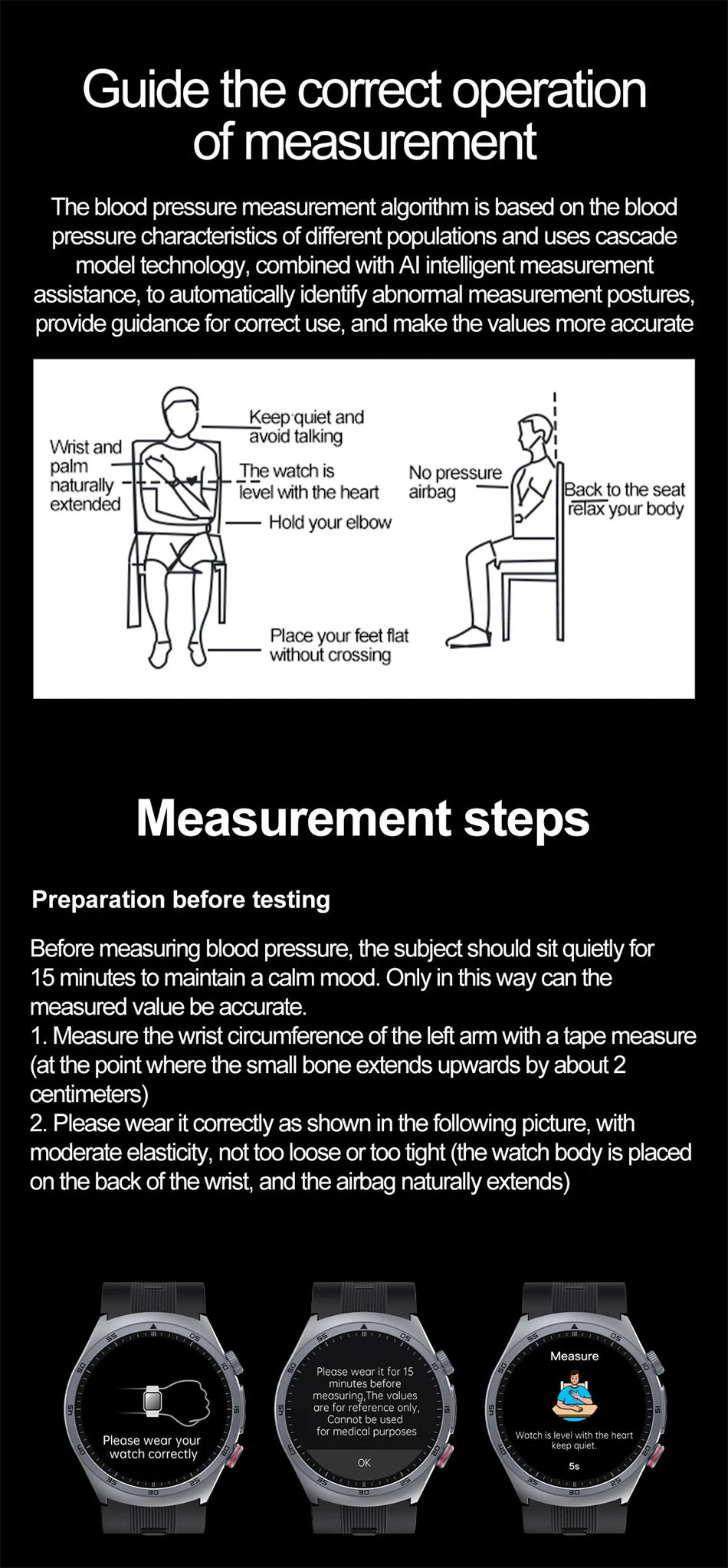 New AI Diagosis ECG Health Smart Watch Men Blood Pressure Lipid Uric Acid NFC Air Pump Airbag Health Smartwatches For men Women