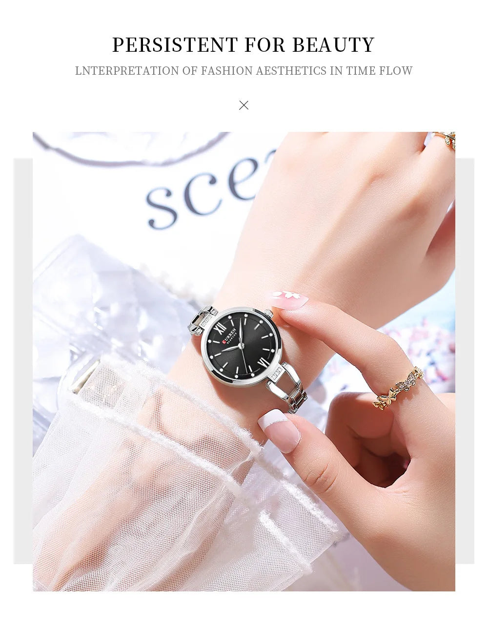 CURREN 9092 Elegant Ladies Quartz Watch Classic Fashion Women Clock Waterproof Stainless Steel Business Casual Women's Watches