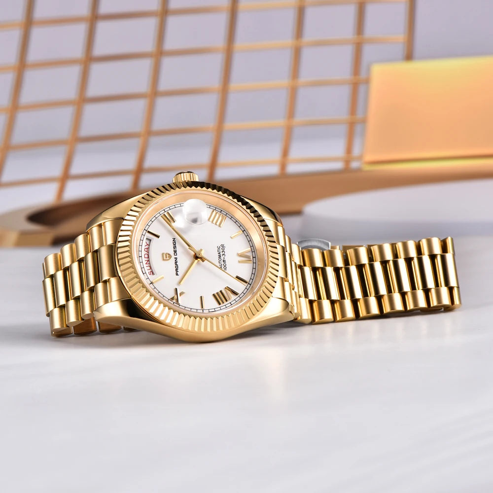 PAGANI DESIGN DD40 Gold Men's Watches Luxury Automatic Watch Fo Men Mechanical Wristwatch AR Sapphire Sports Date Man Gift Clock