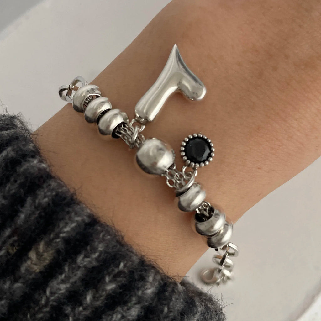 100% Solid 925 Sterling Silver Metal Bracelet for Women Vintage Handmade Simple Retro Heart Chain Bracelet Birthday Gift Party